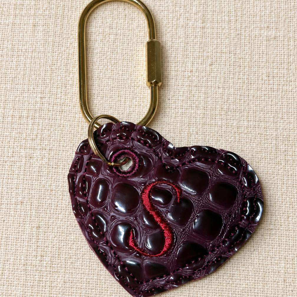 Croc heart key tag