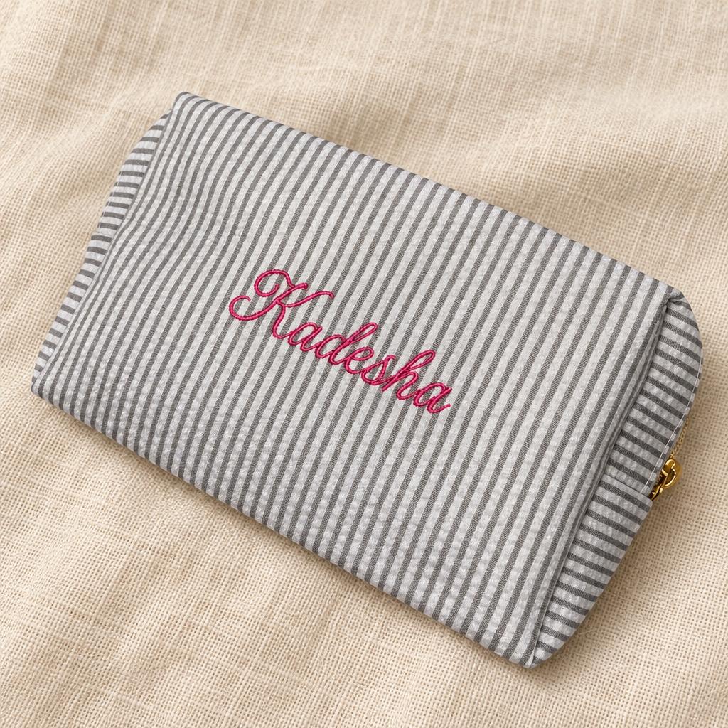 Seersucker pouch